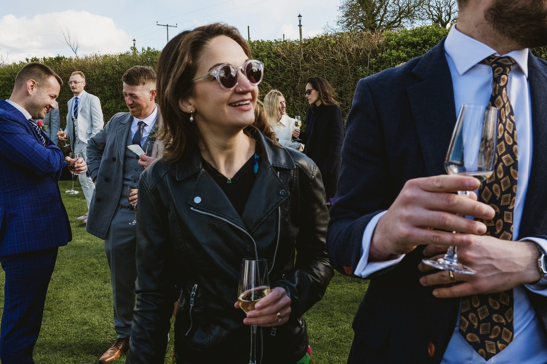 wedding guest at Alpheton Barns suffolk