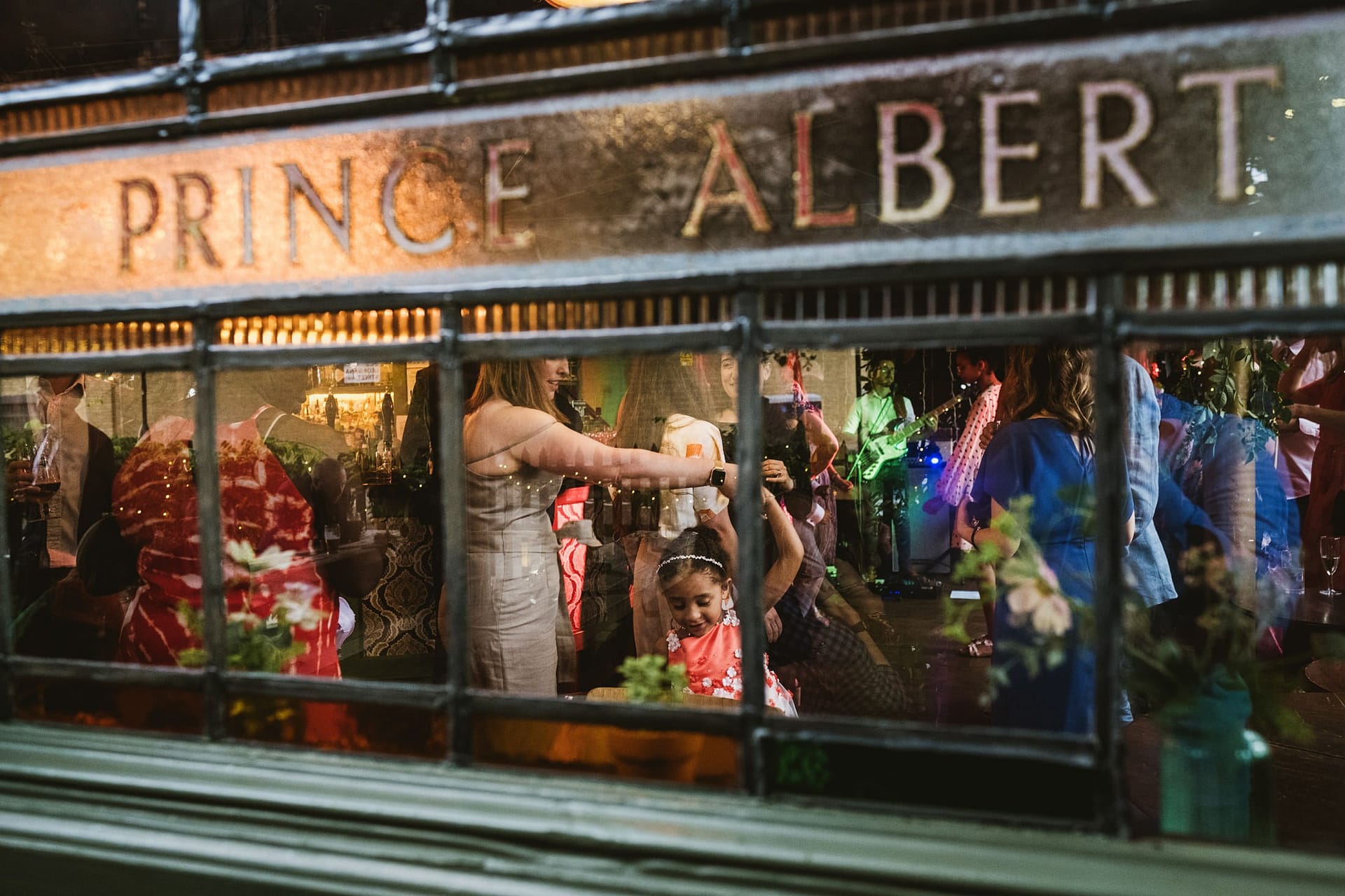 shooting from outside the Prince Albert pub through the window