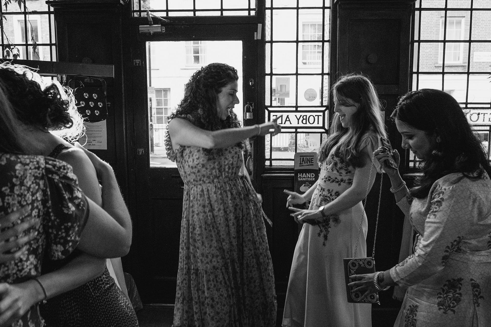 wedding guests at Prince Albert pub in Camden