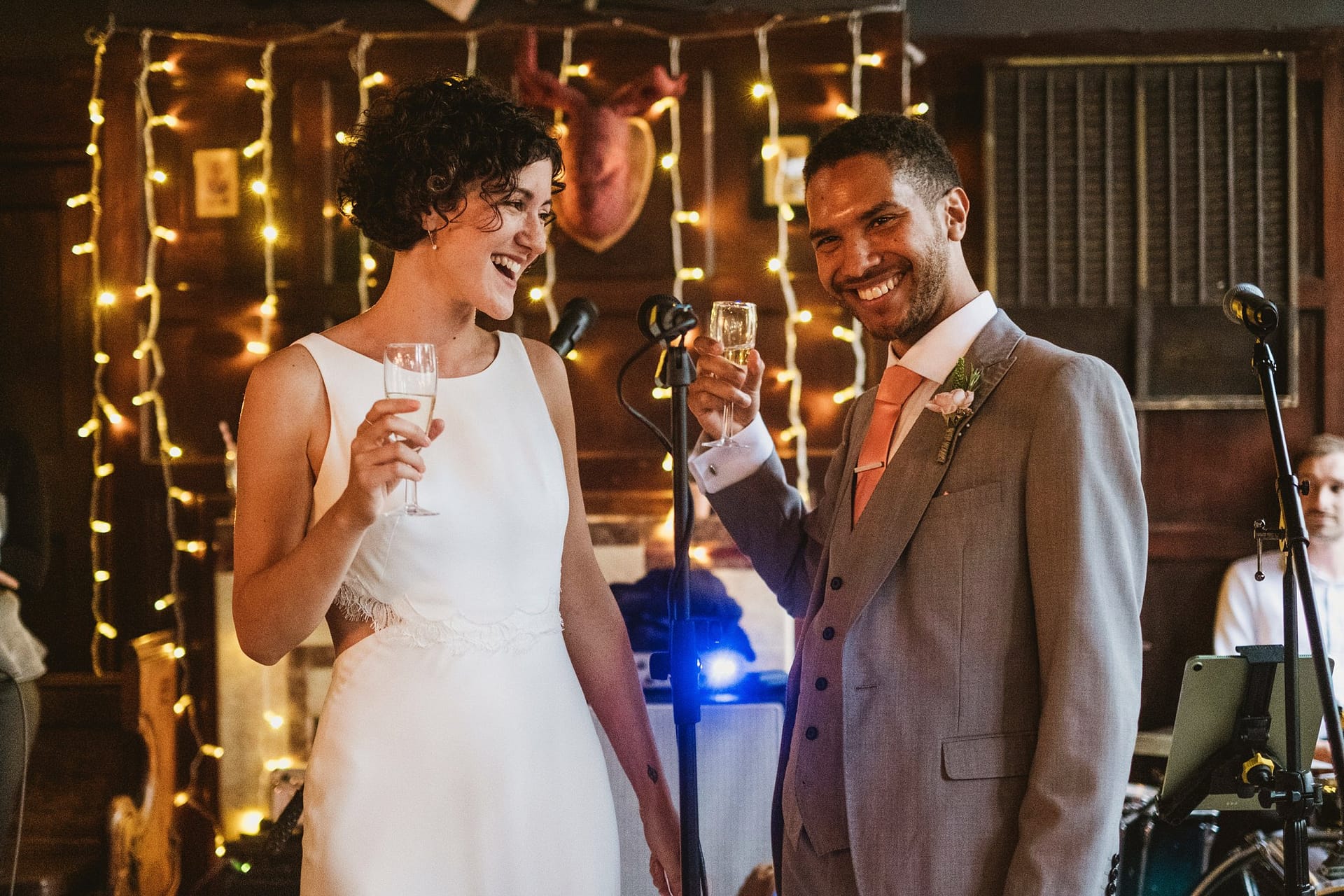 bride and groom wedding speech at Prince Albert pub in Camden