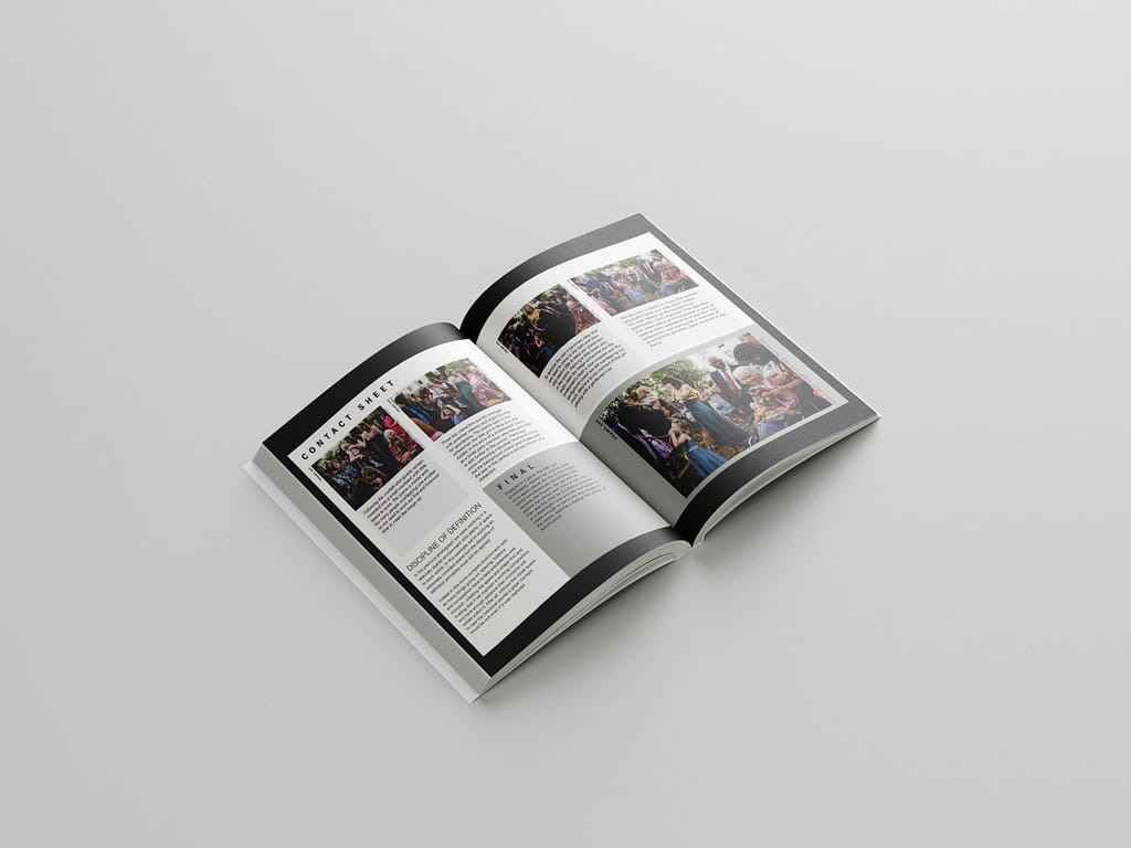 documentary photography workshop book - contact sheet of image breakdown