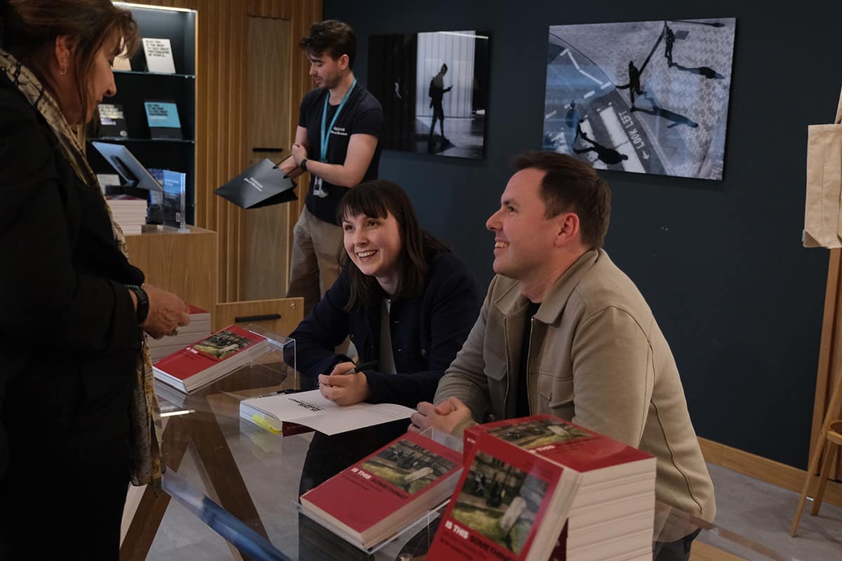 signing books at fujifilm