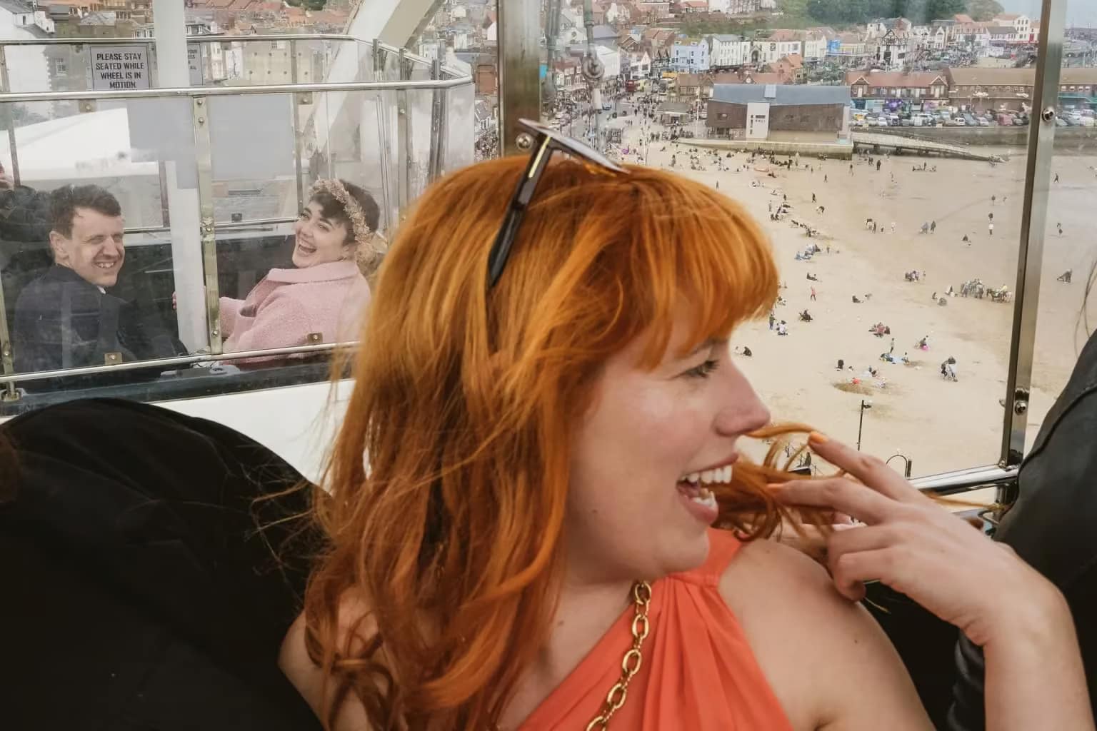 Yorkshire wedding photographers capture a beach wedding scene in Scarborough
