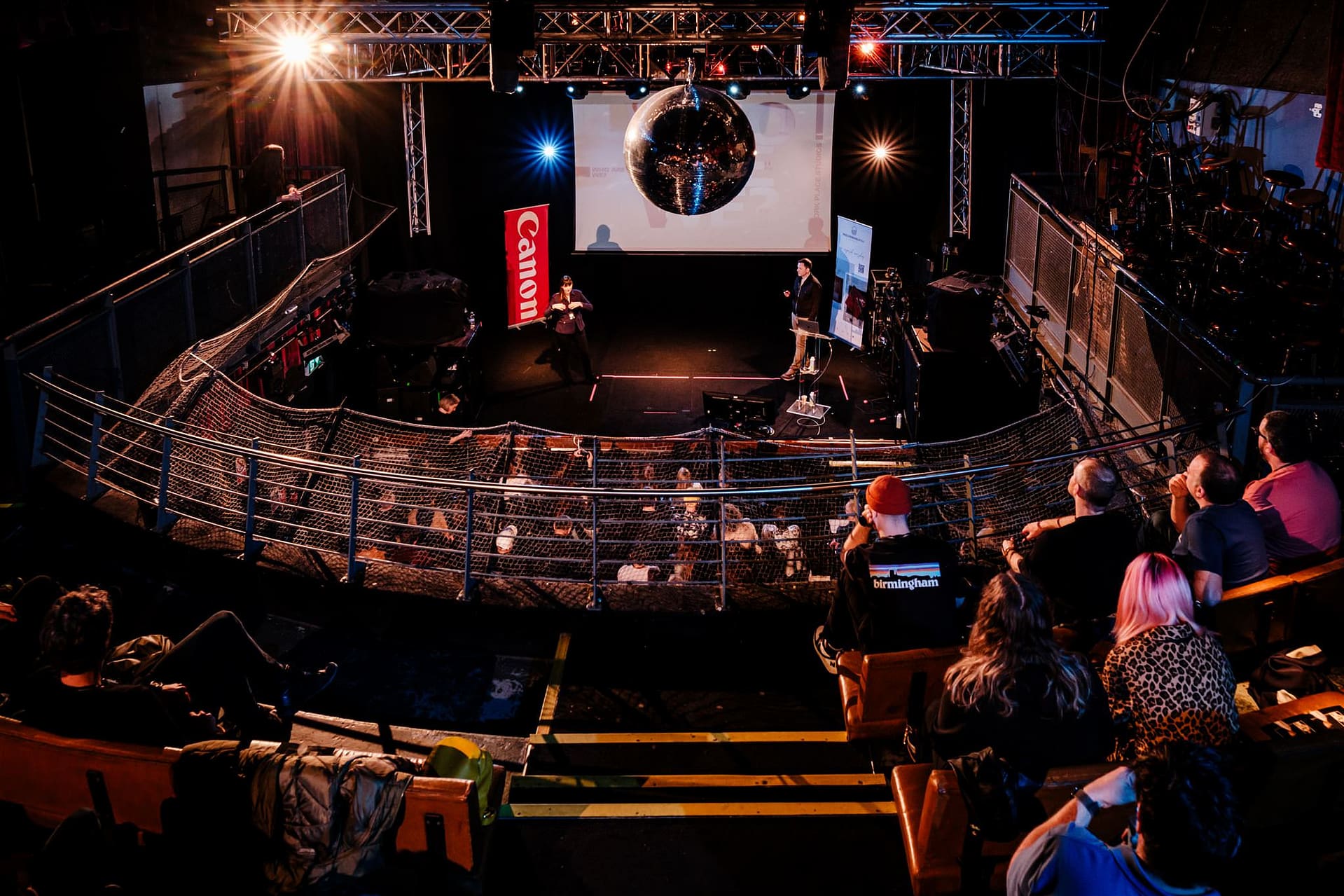 Doc Day February 2024 Dominique and Liam on stage in Dublin, Ireland