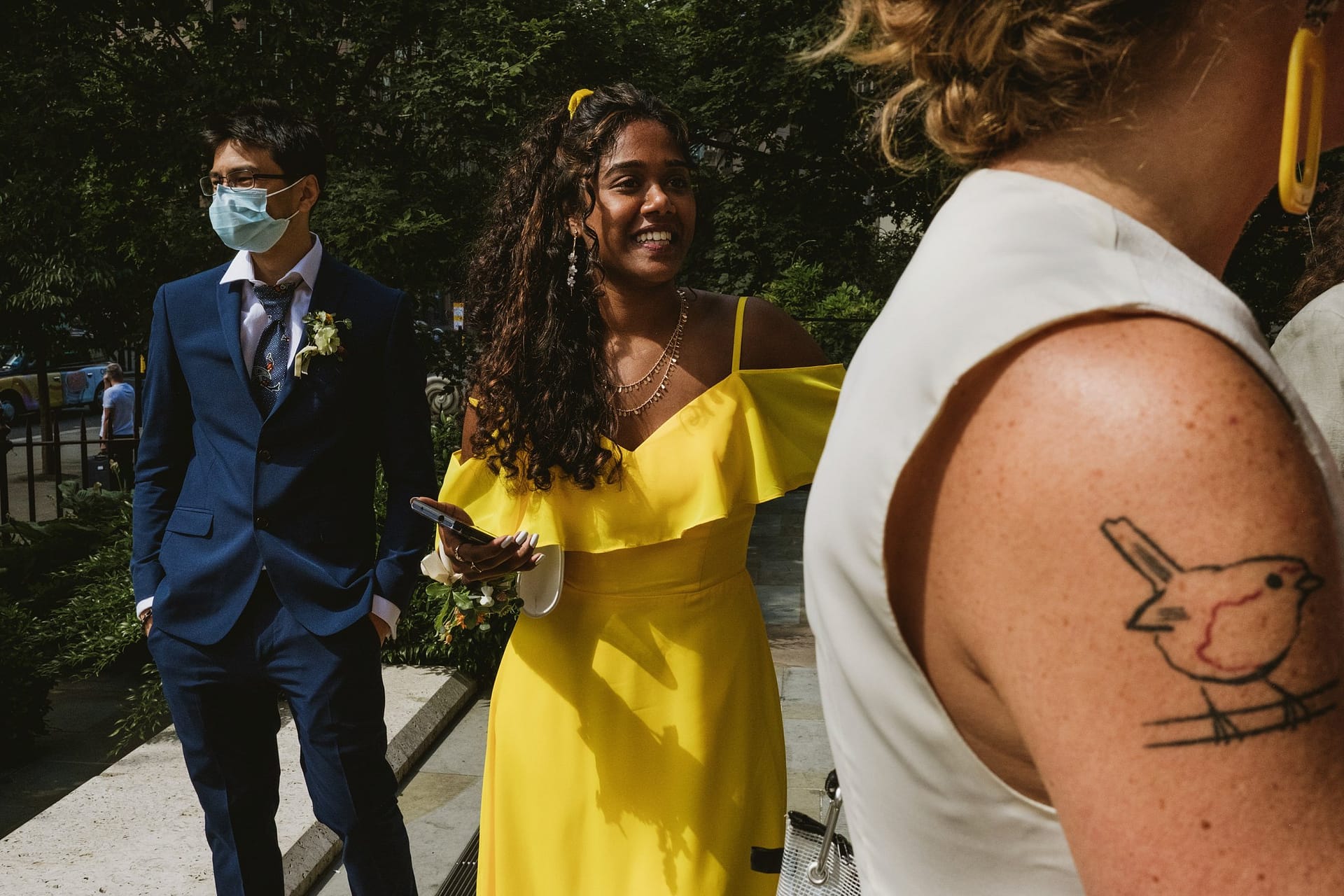 A guest with a tattoo of a bird at St Botolph without Aldgate