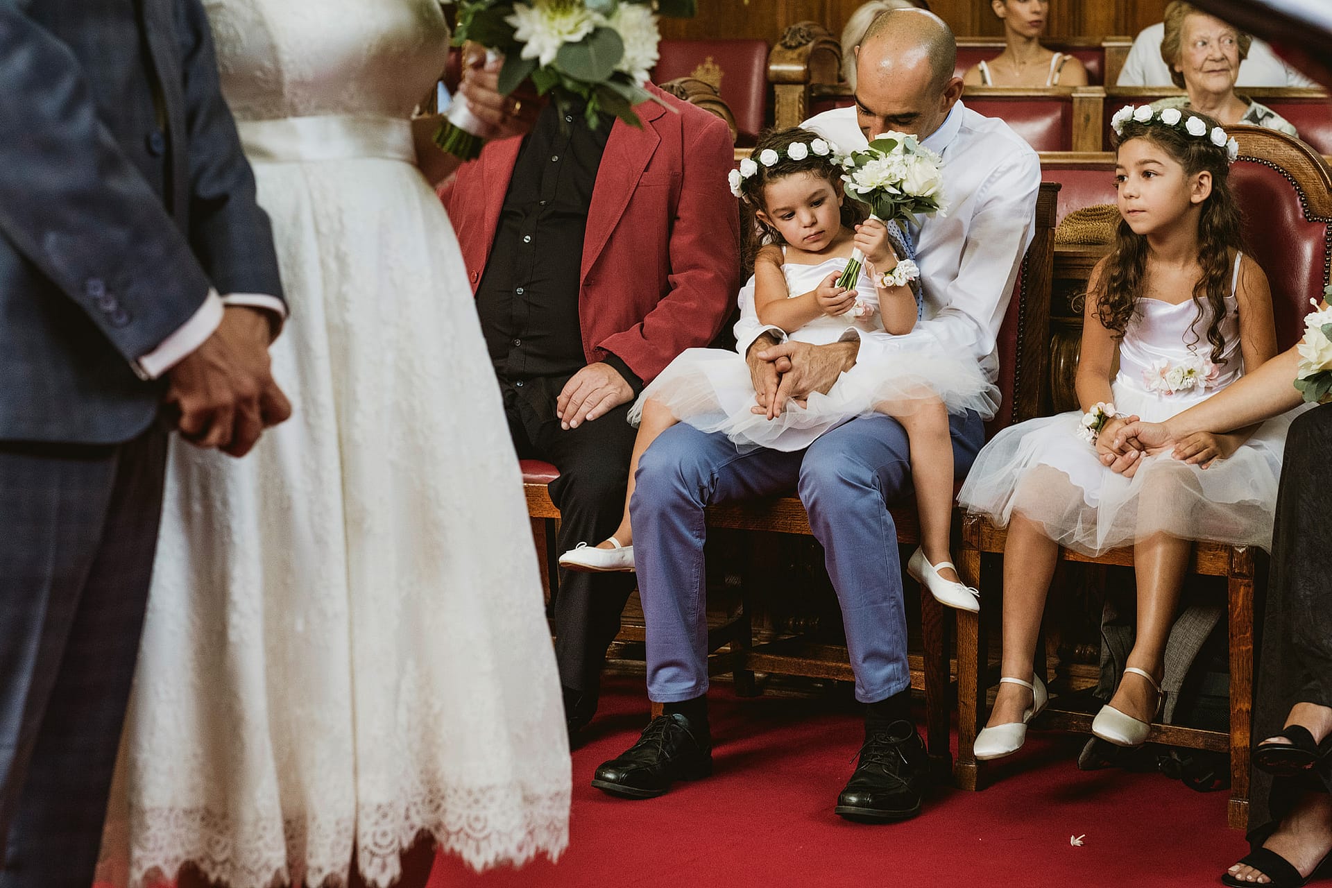 Flower girl during ceremony