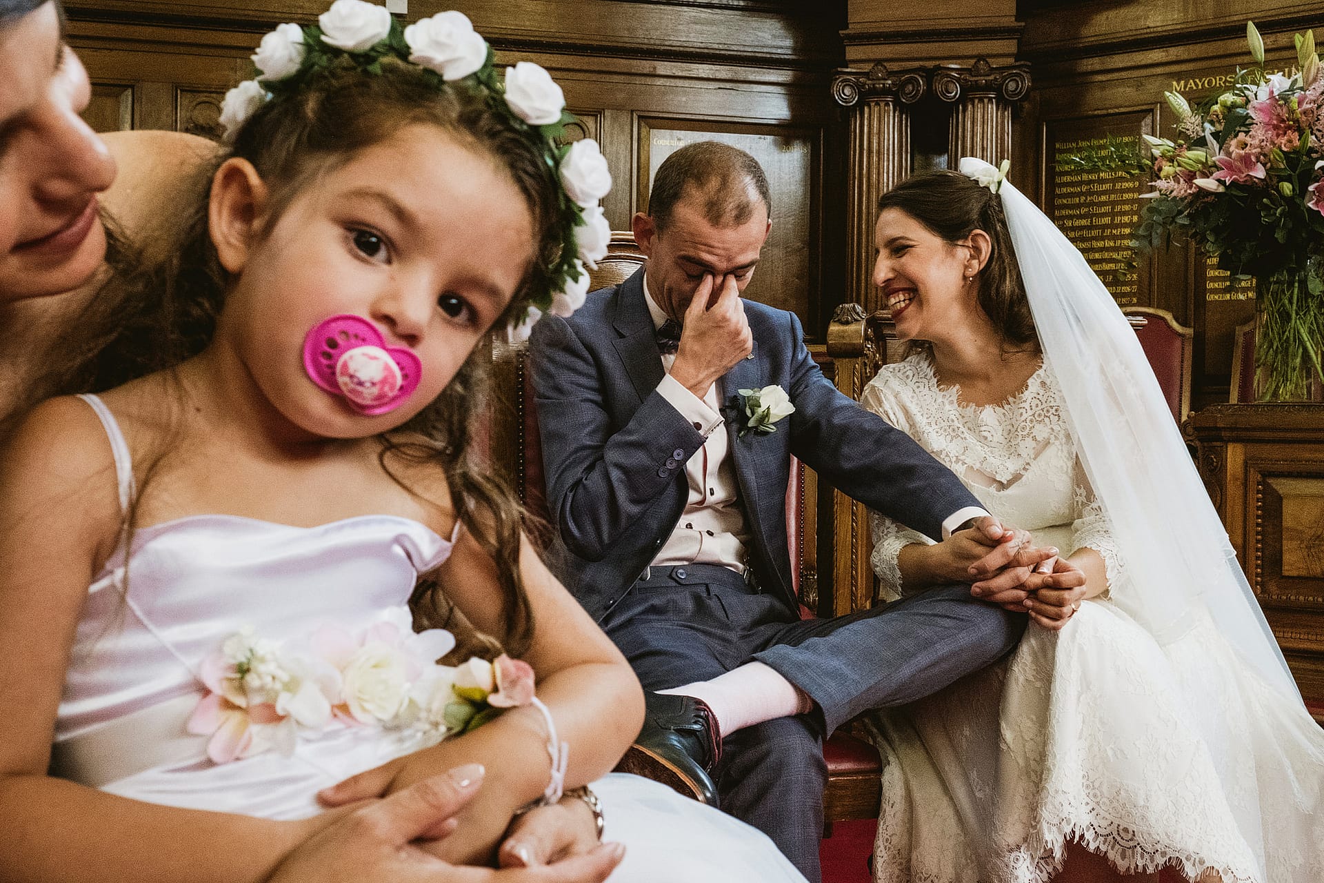 Street-style wedding photography Islington Town Hall