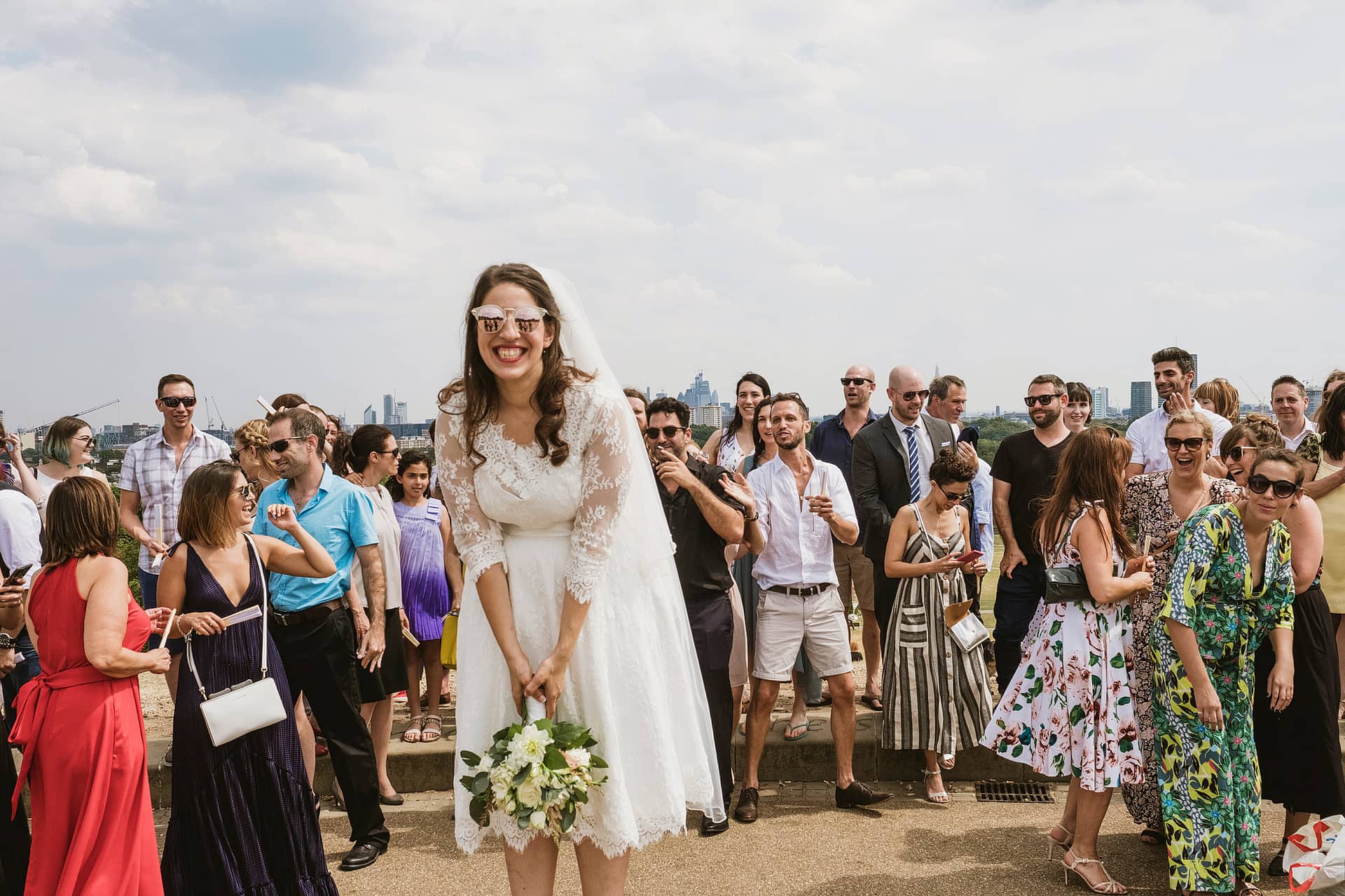 Throwing the bouquet, Primrose Hill, London