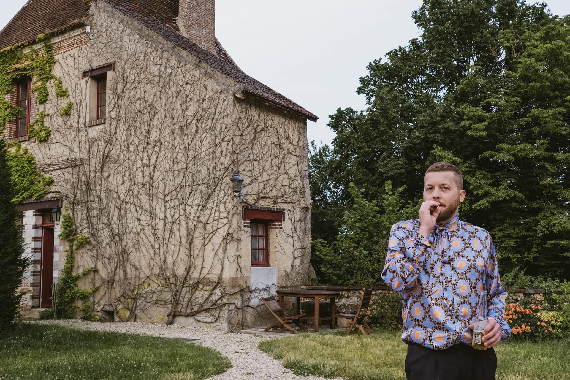 wedding guest at Chateau du Fey in France