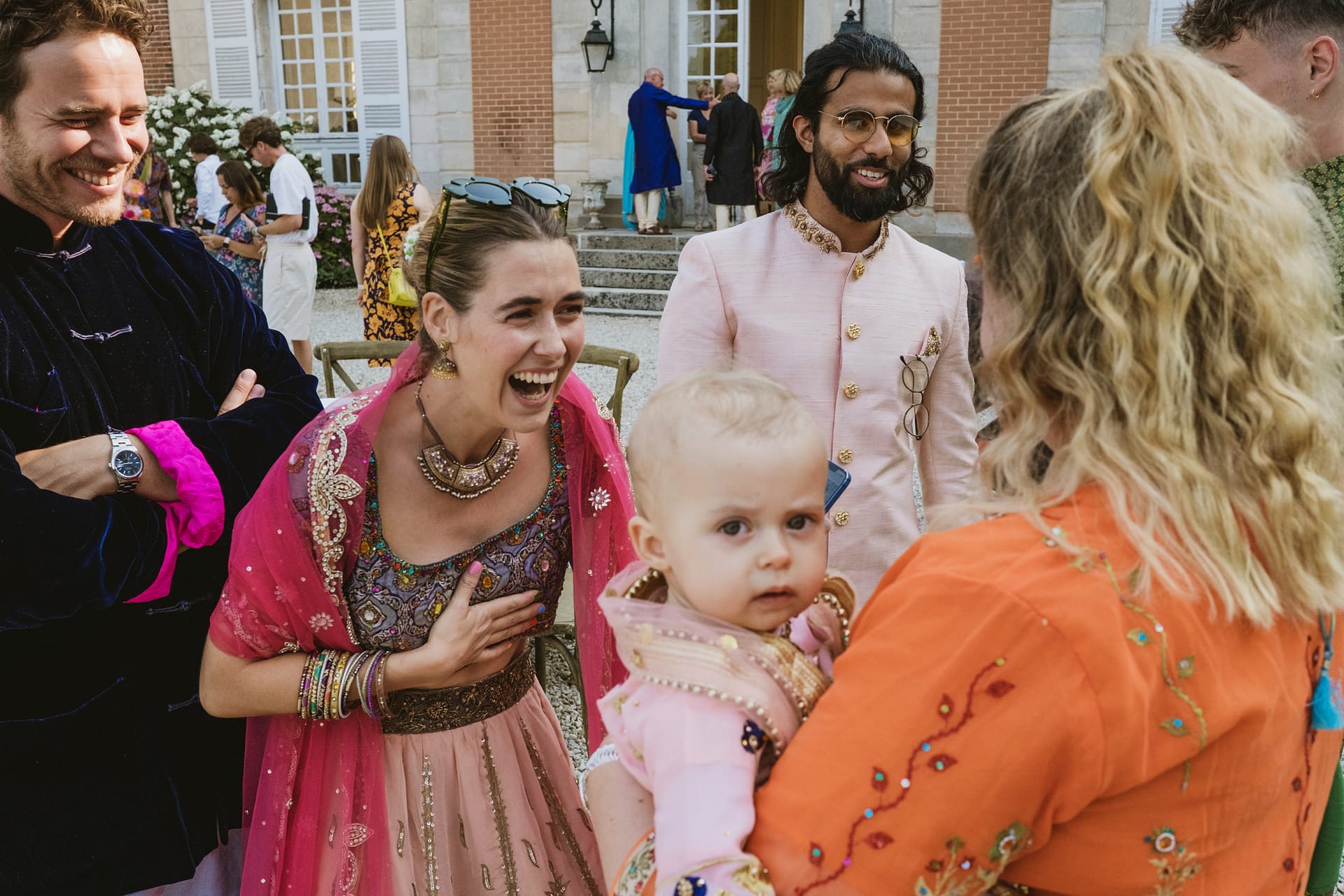 Mendhi wedding reception at Chateau du Fey in France