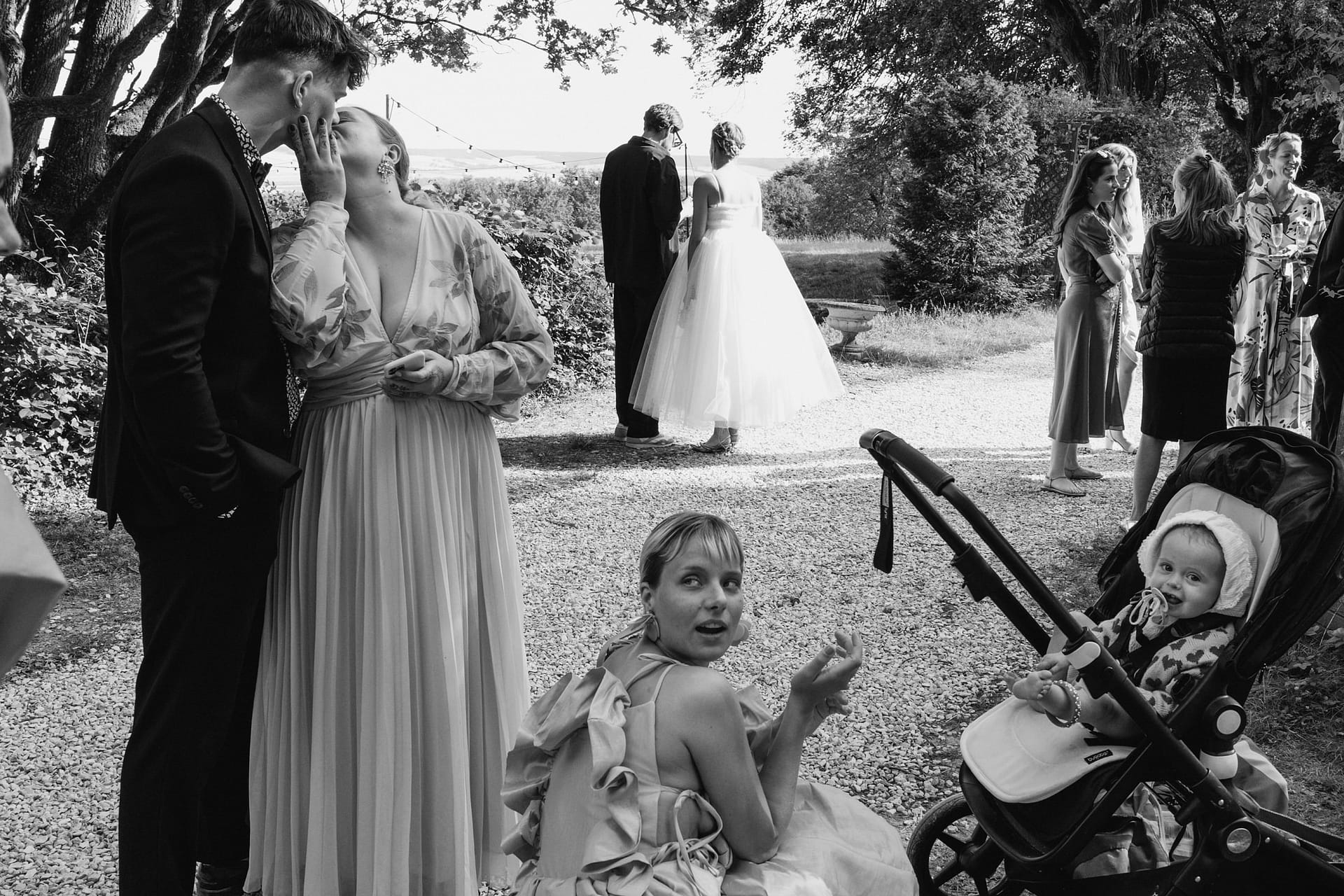 multi storied black and white wedding frame at Chateau du Fey