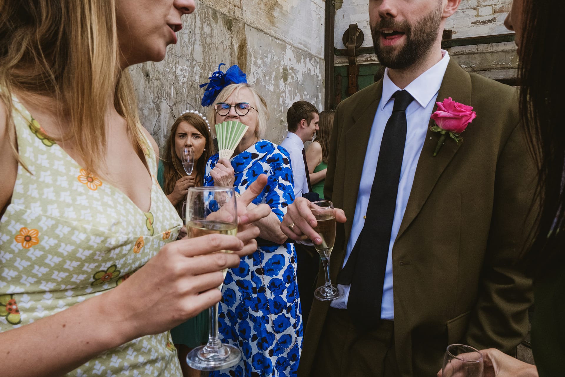 Guests socialising at a wedding reception