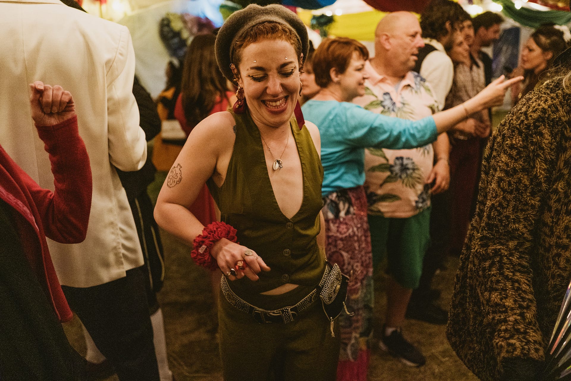 People dancing at a lively party