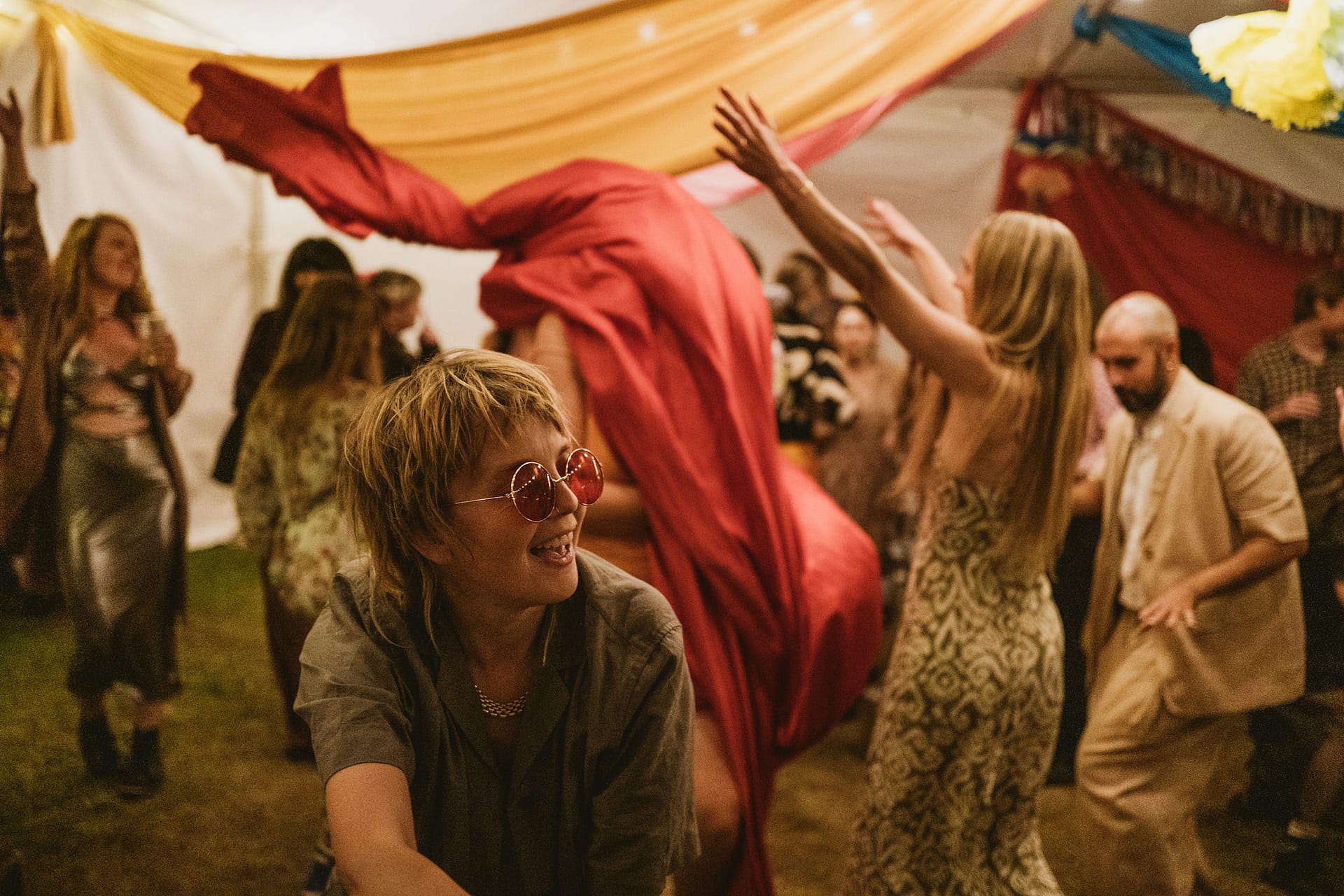 People dancing at a lively party.