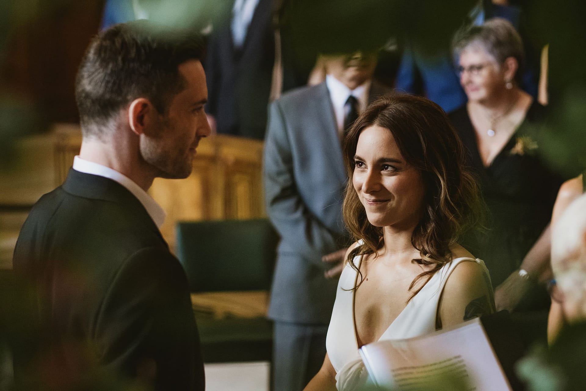 Town Hall Hotel London bride and groom ceremony