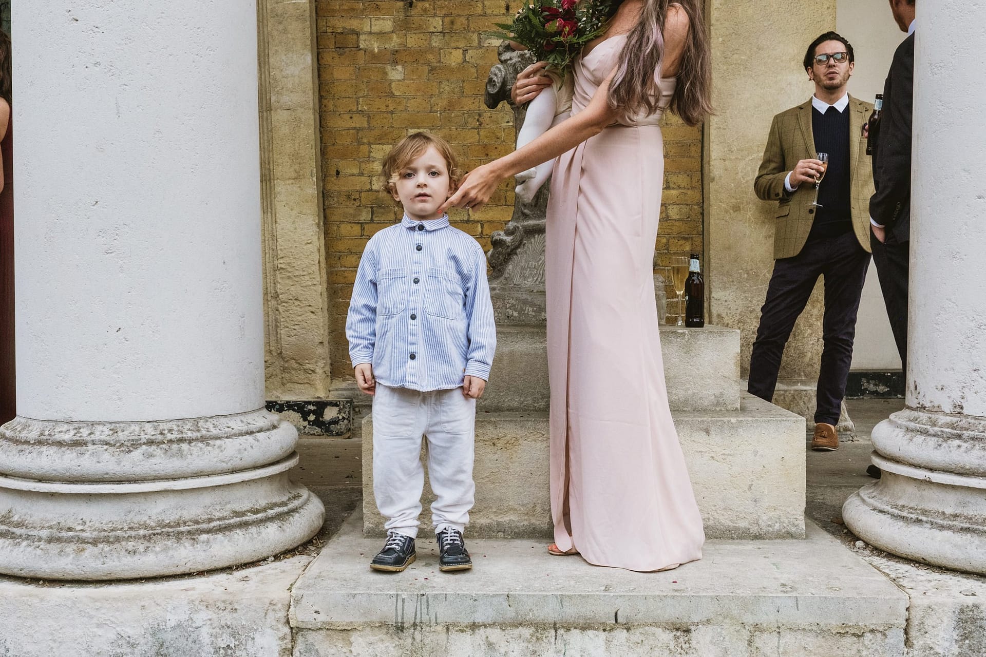 wedding guests at asylum chapel