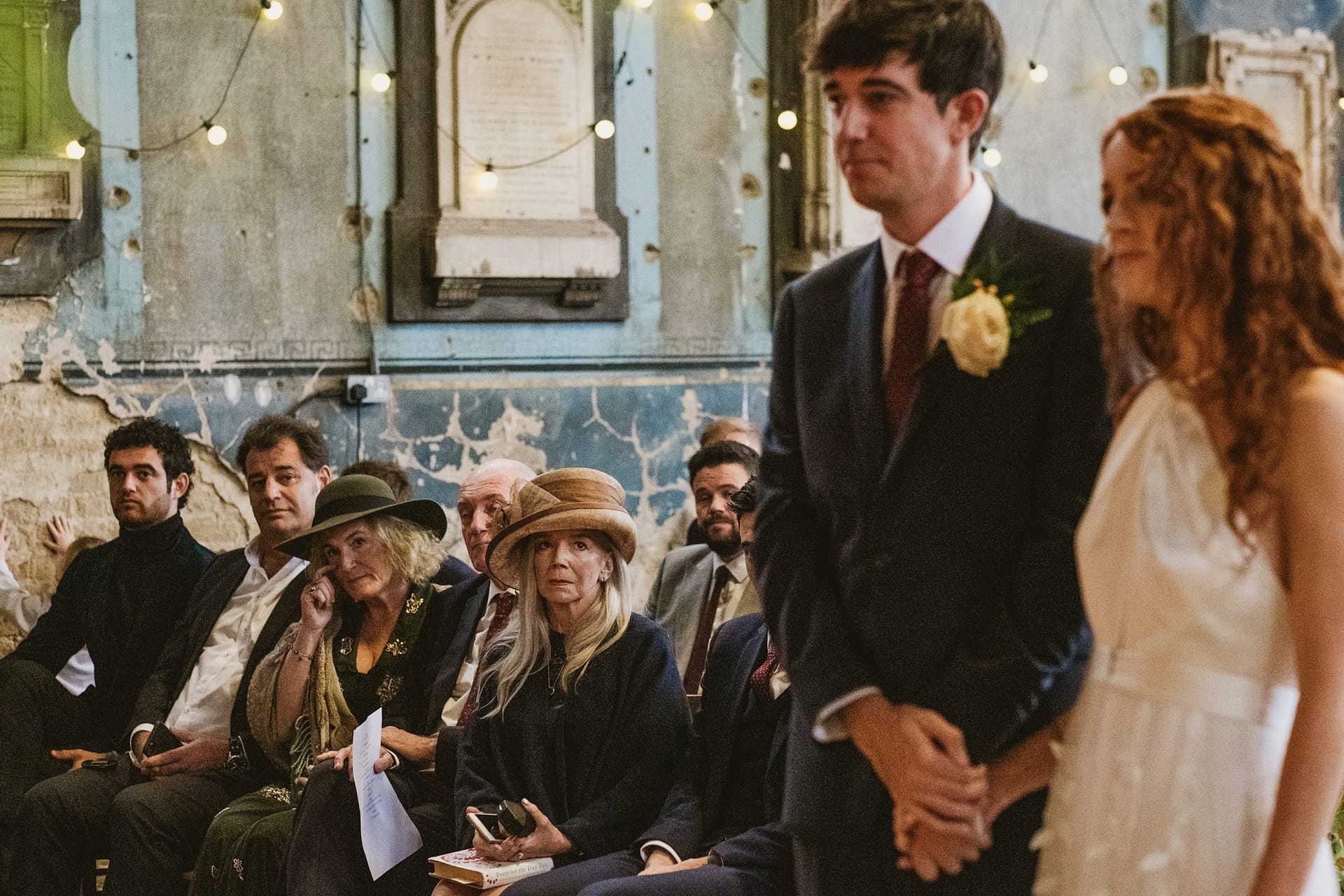 bride and groom ceremony at asylum chapel