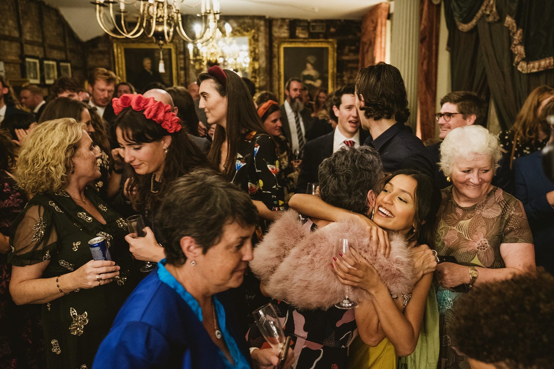 guest hugging after the wedding speech at brunswick house