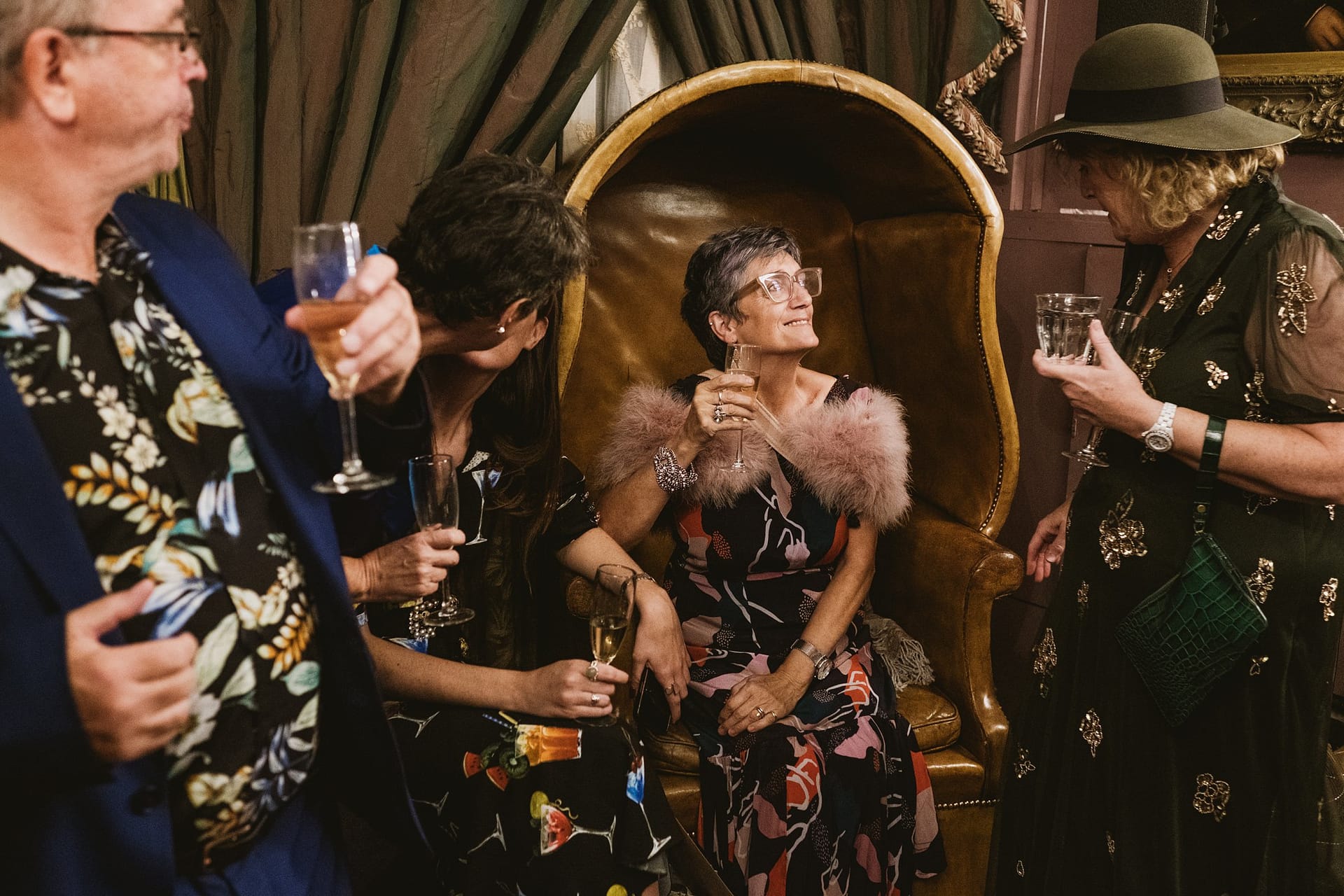 wedding guests at brunswick house wedding reception