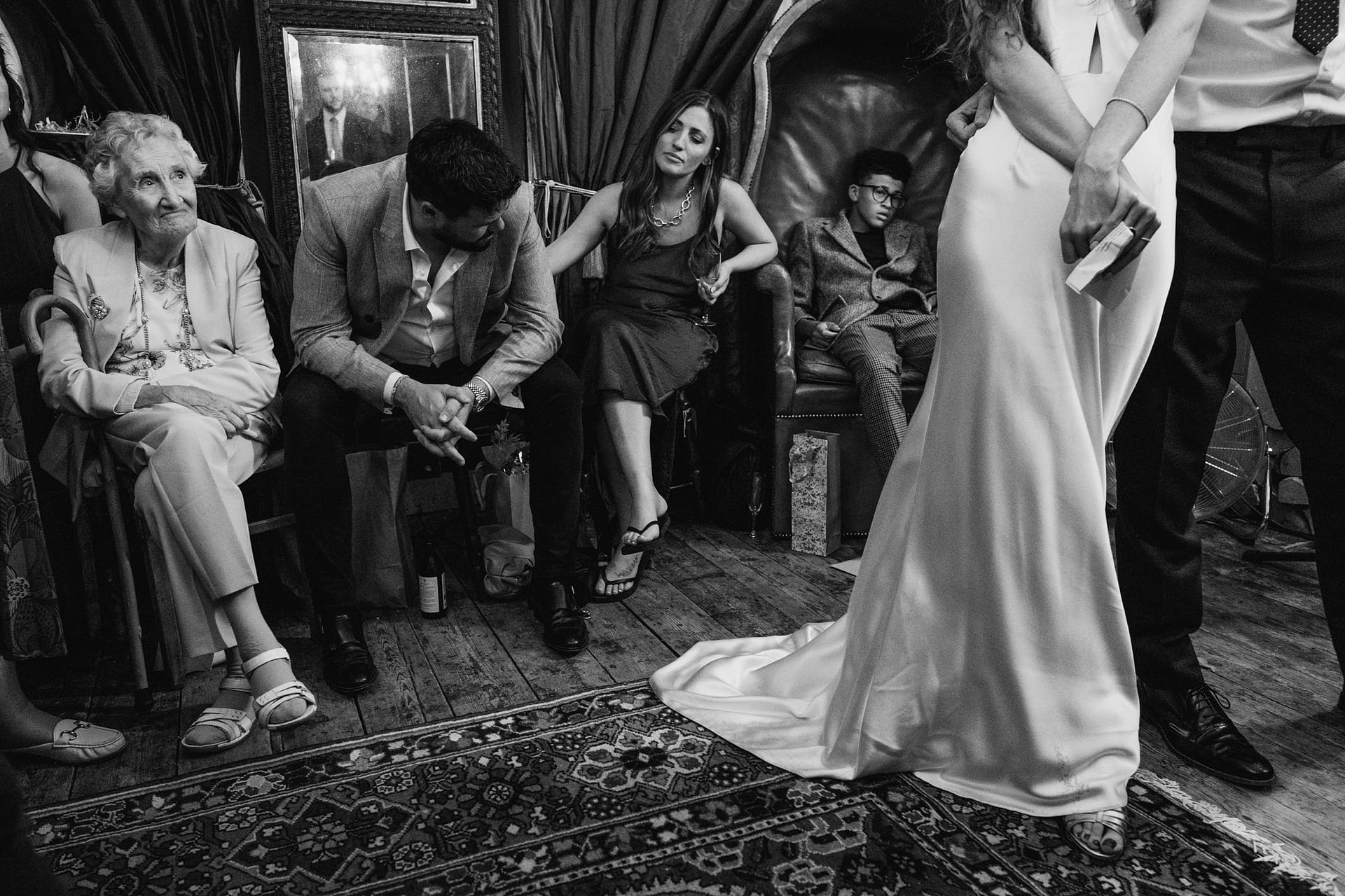 wedding guests listening to the speeches at brunswick house