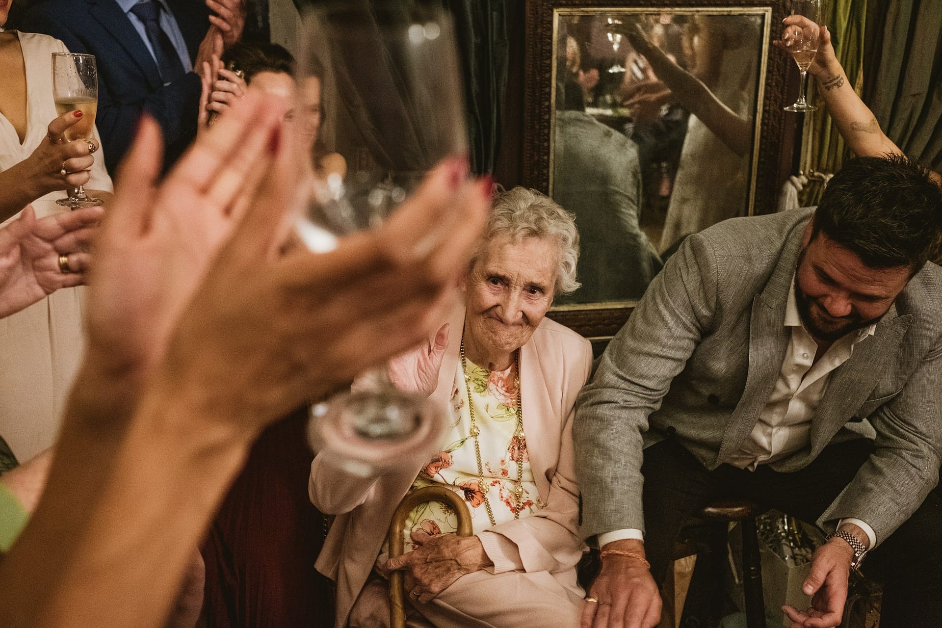 brunswick house wedding guests celebrating speeches
