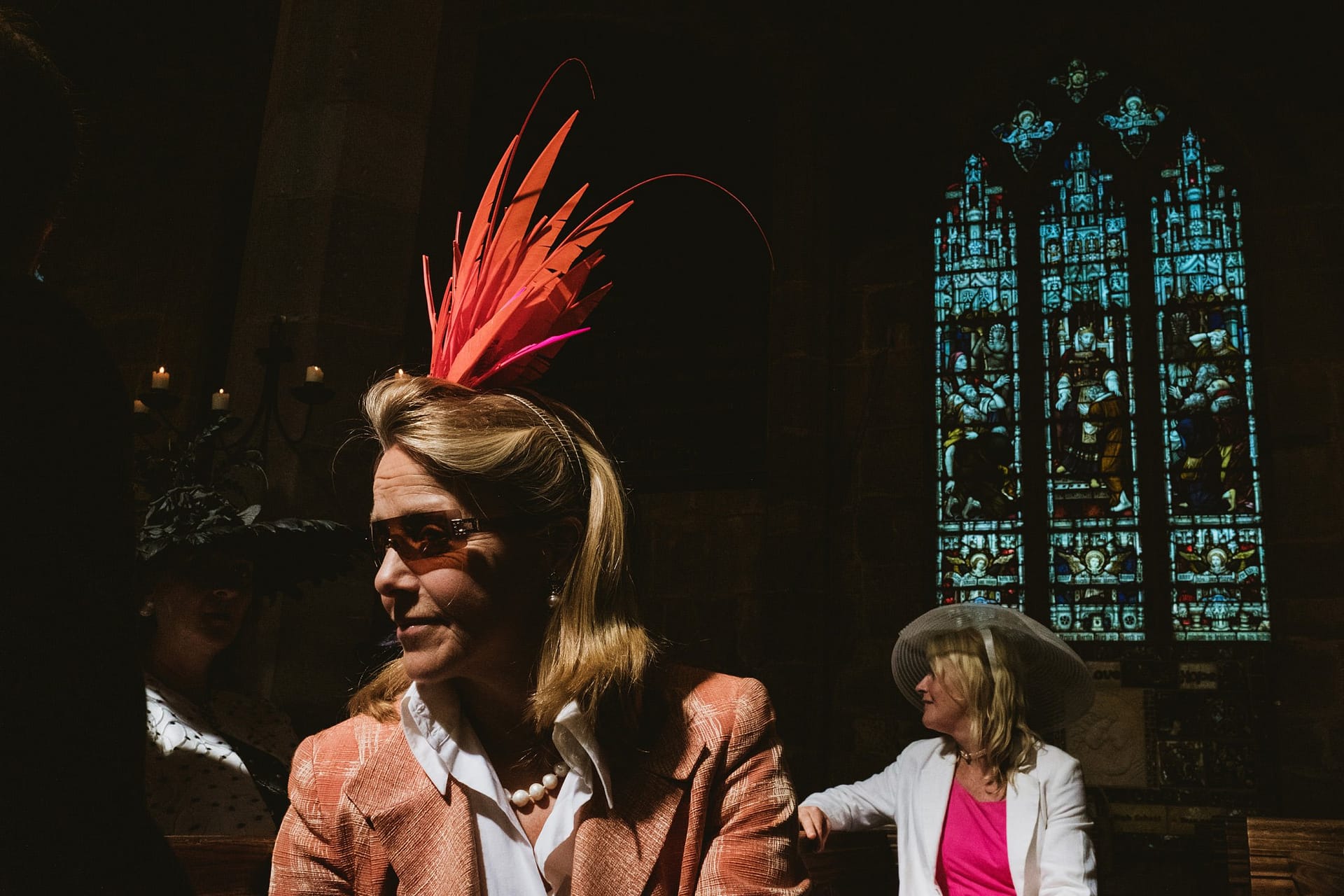 Cheshire church wedding with guest in light