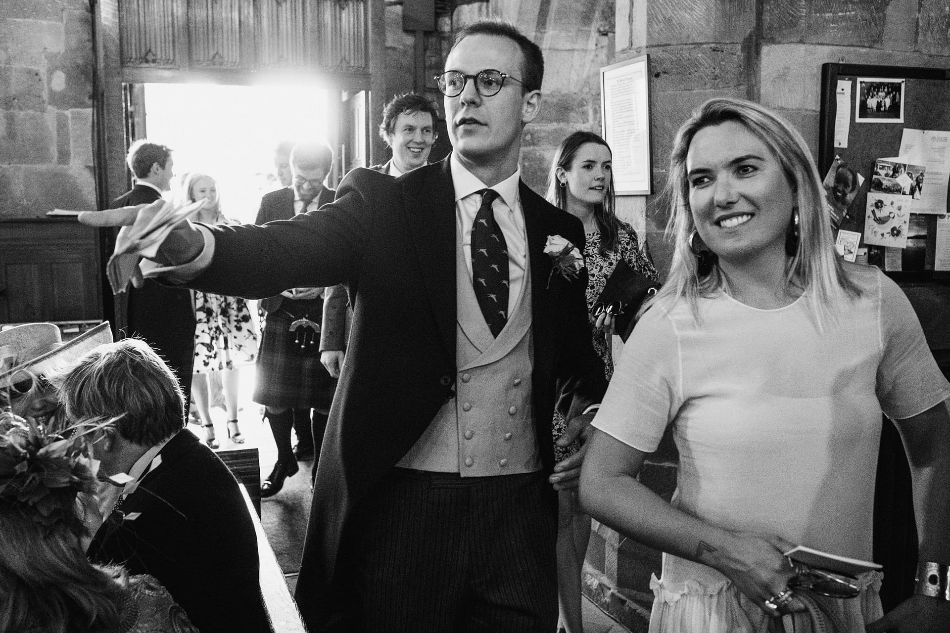 guests arriving at the church in Cheshire