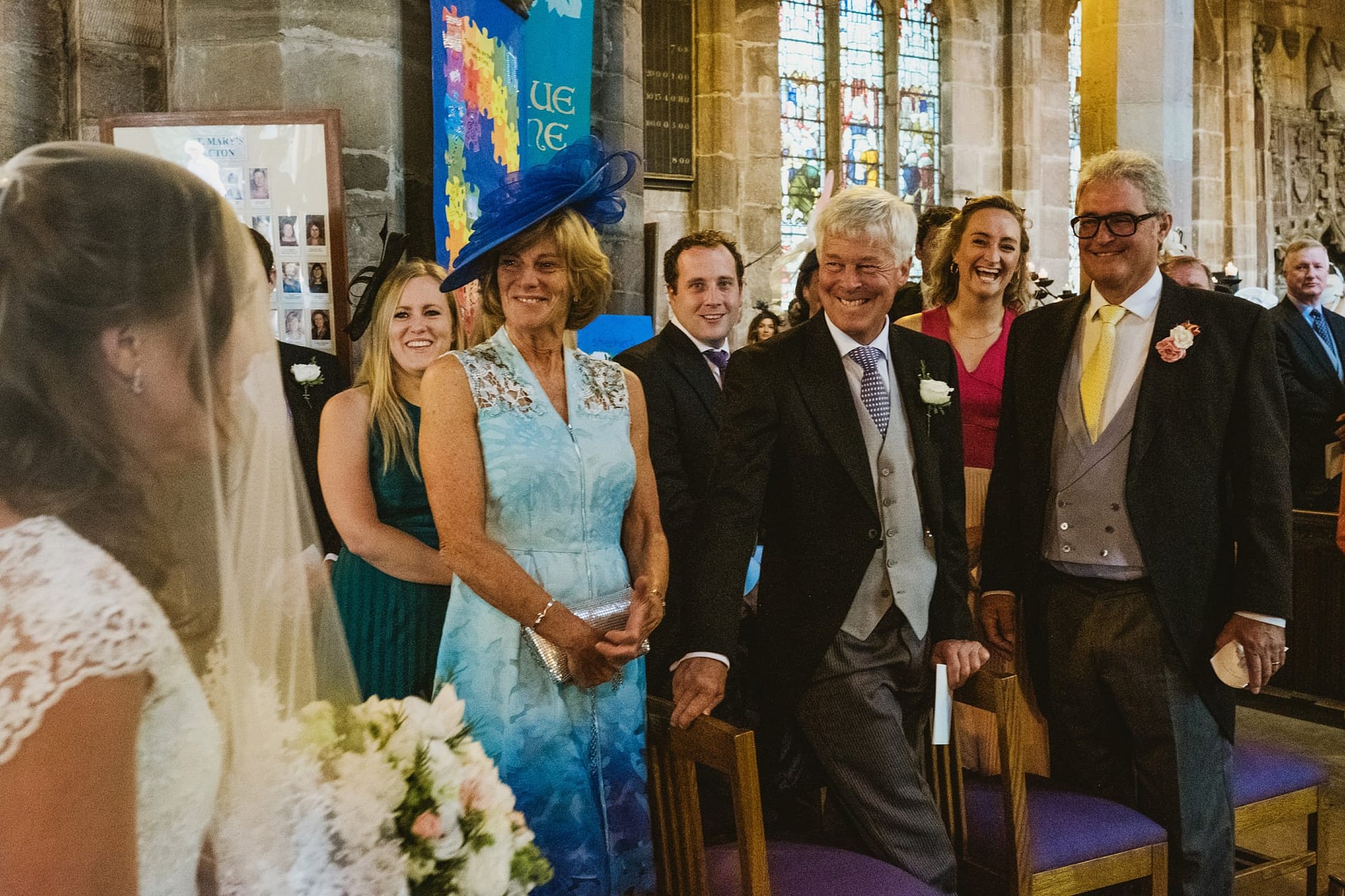 bride arriving at the ceremony in Cheshire