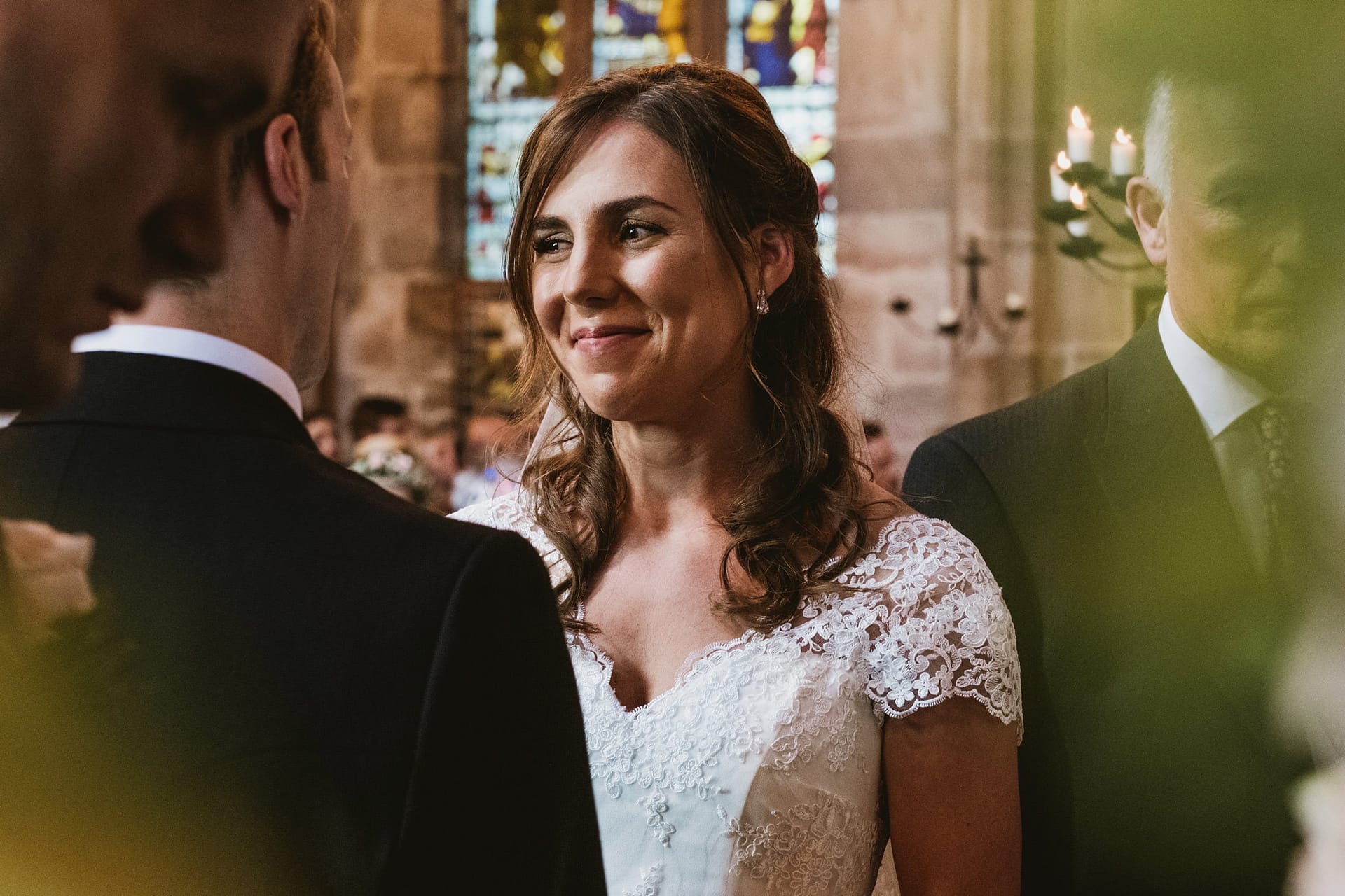 bride during the ceremony in Cheshire