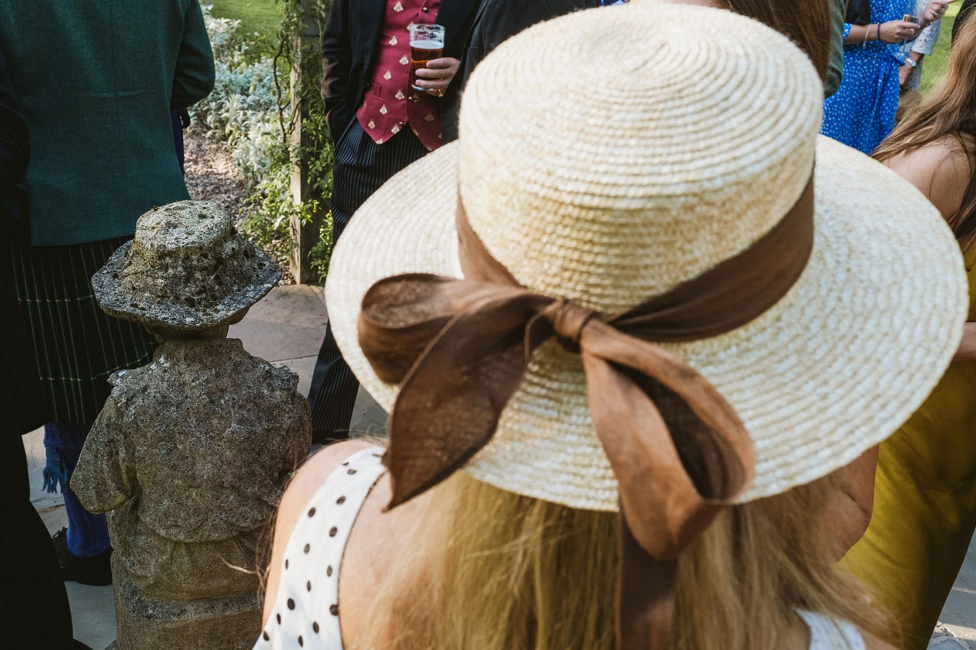 wedding hat and stone hat