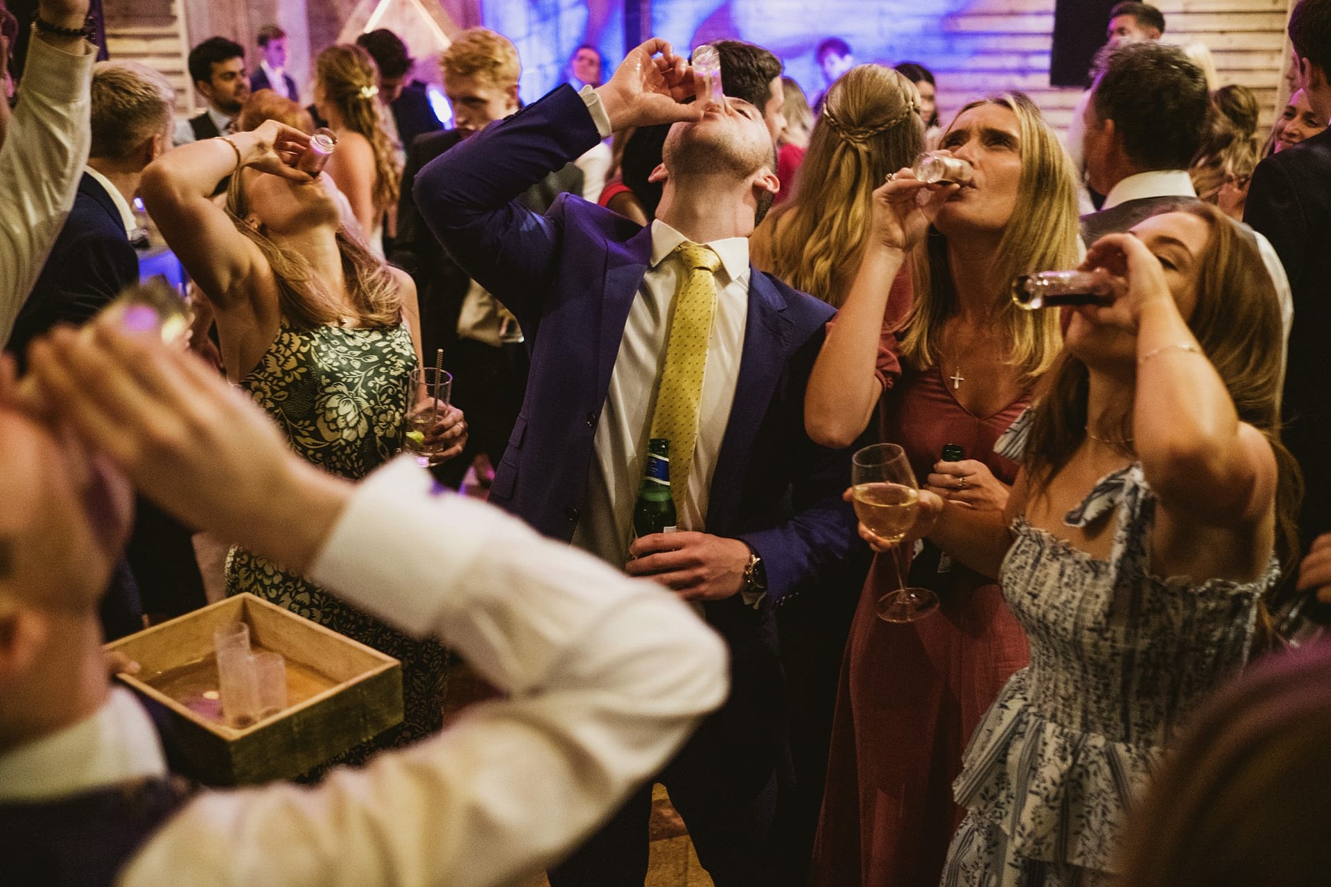 guests doing shots at high billinghurst farm