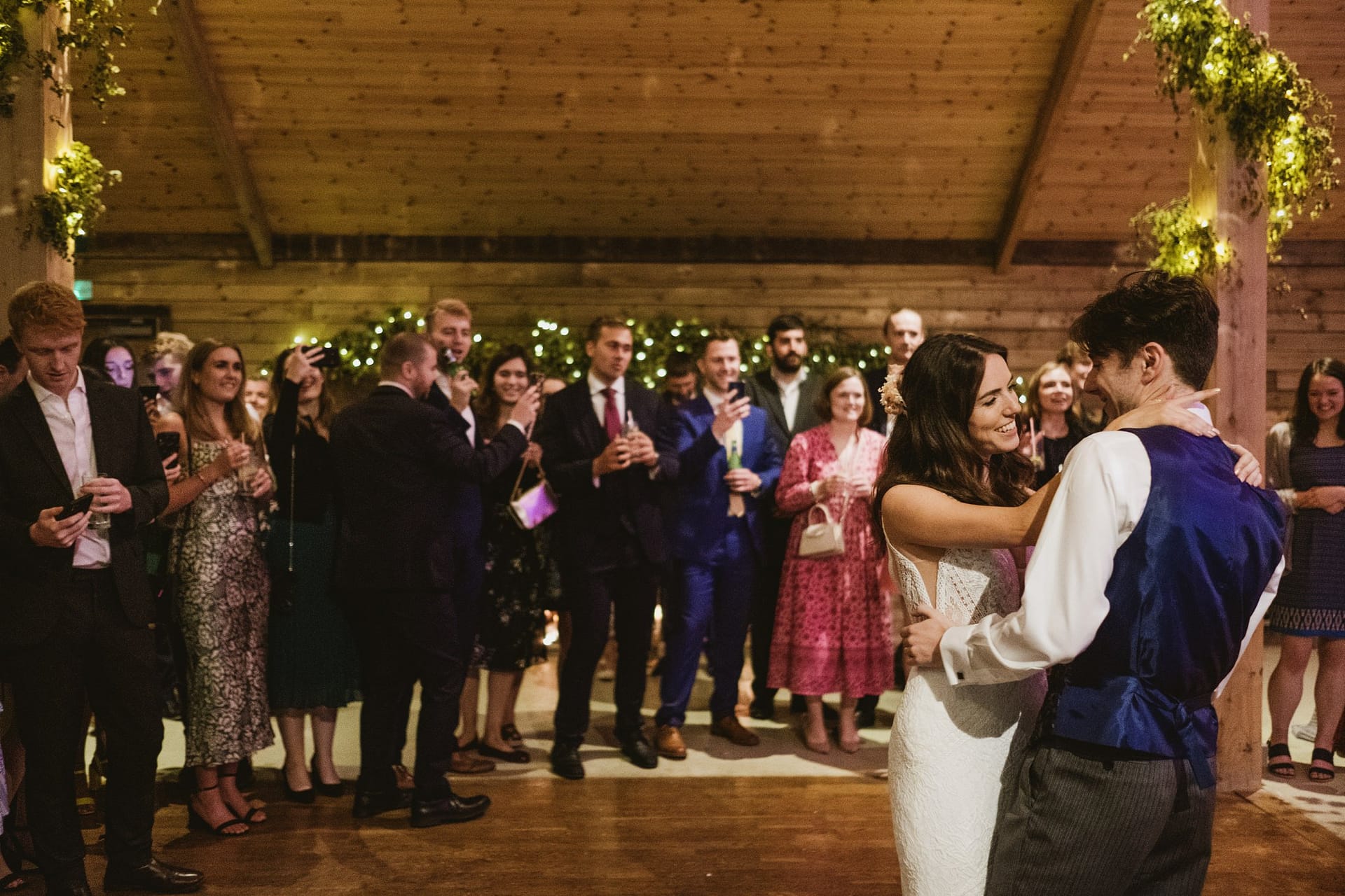 bride and groom first dance at high billinghurst farm