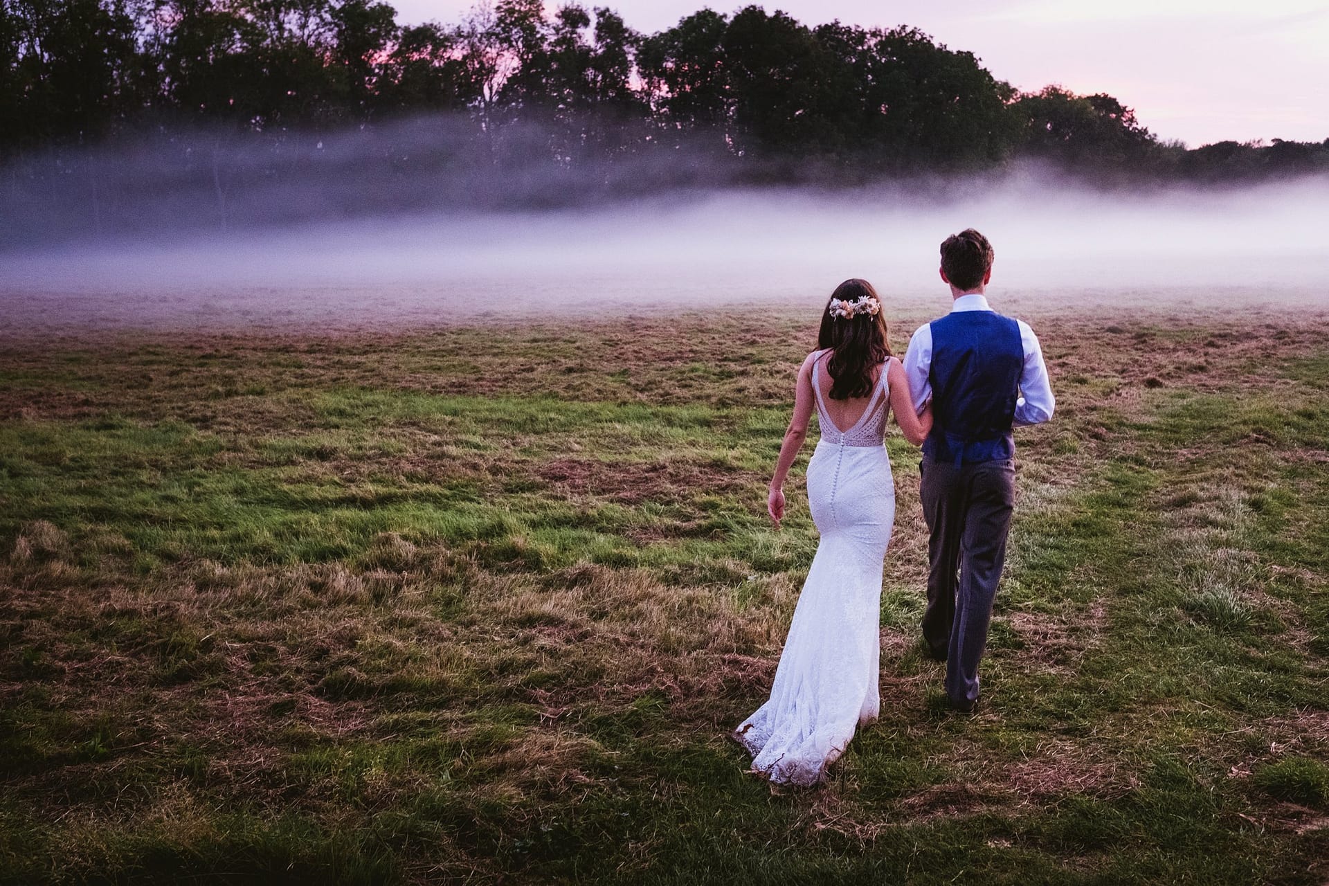 bride and groom wedding portrait at high billinghurst farm