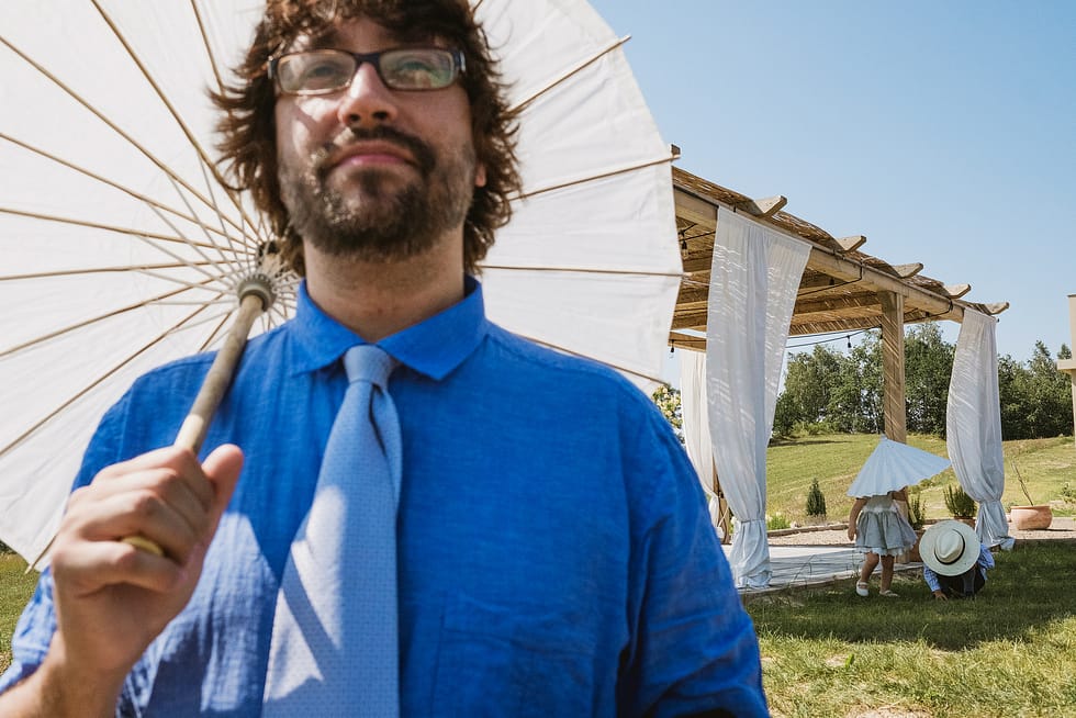 Playful photograph from wedding at Villa Love, Krakow